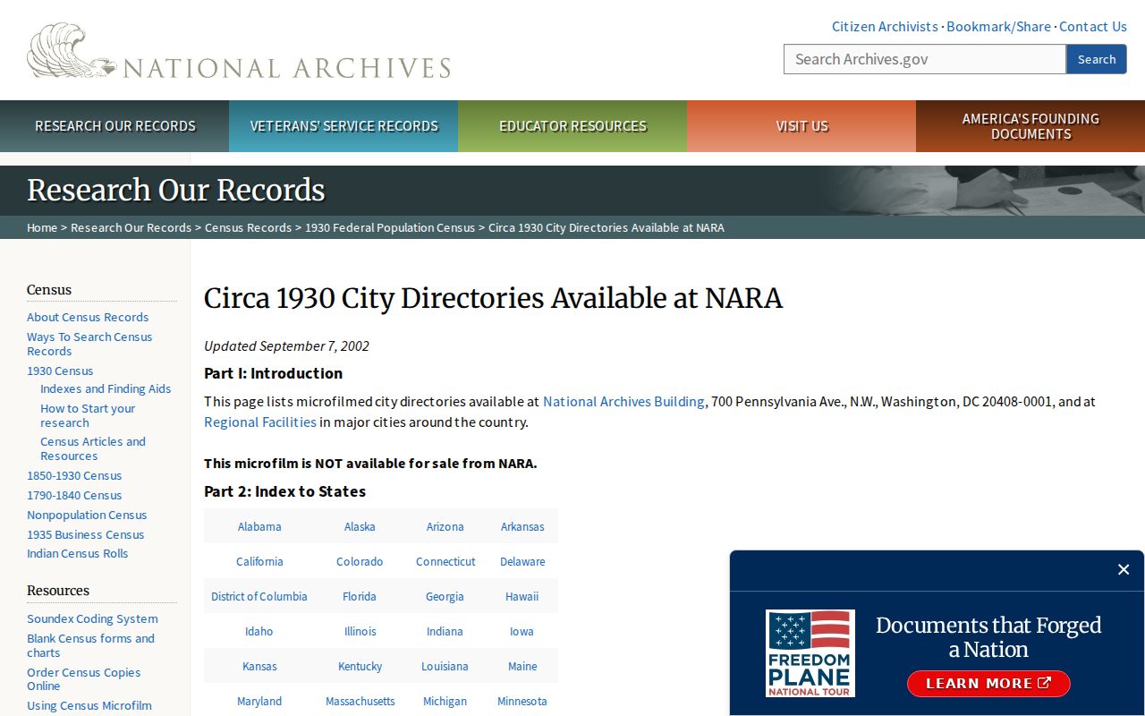 Merced city directory NARA directory inventory
