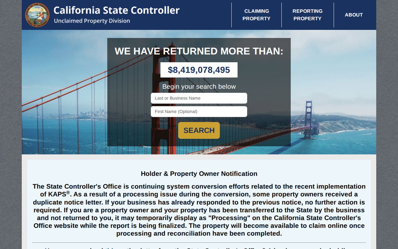 Merced residents directory California unclaimed property search