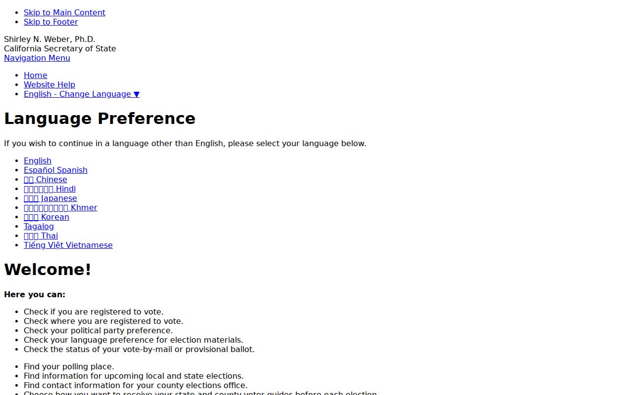 Merced residents directory California voter status authentication