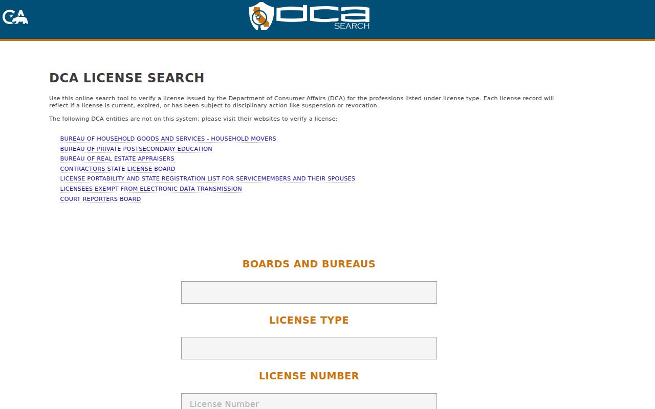 Merced residents directory California professional license search