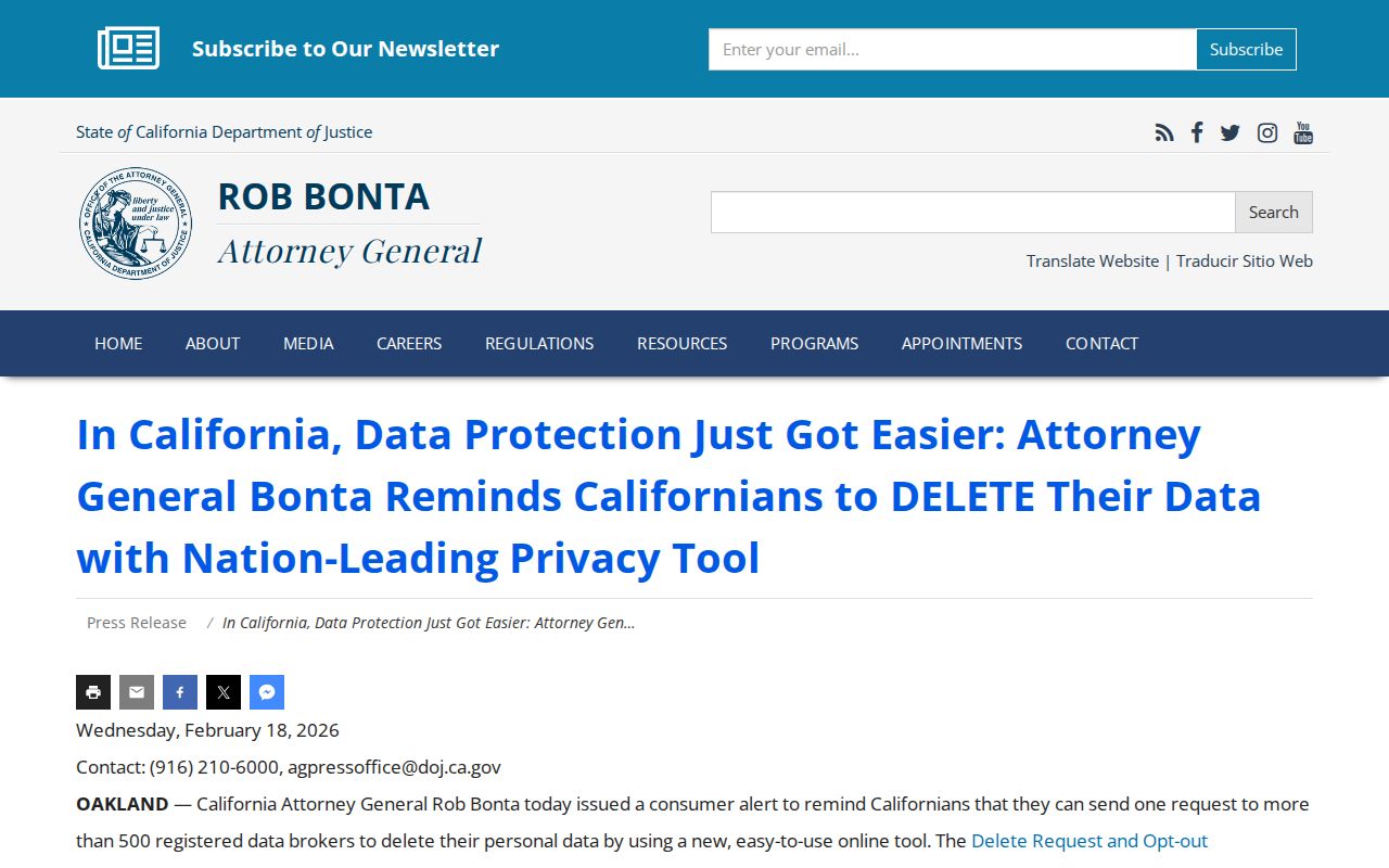 Merced neighbors California DROP data deletion platform