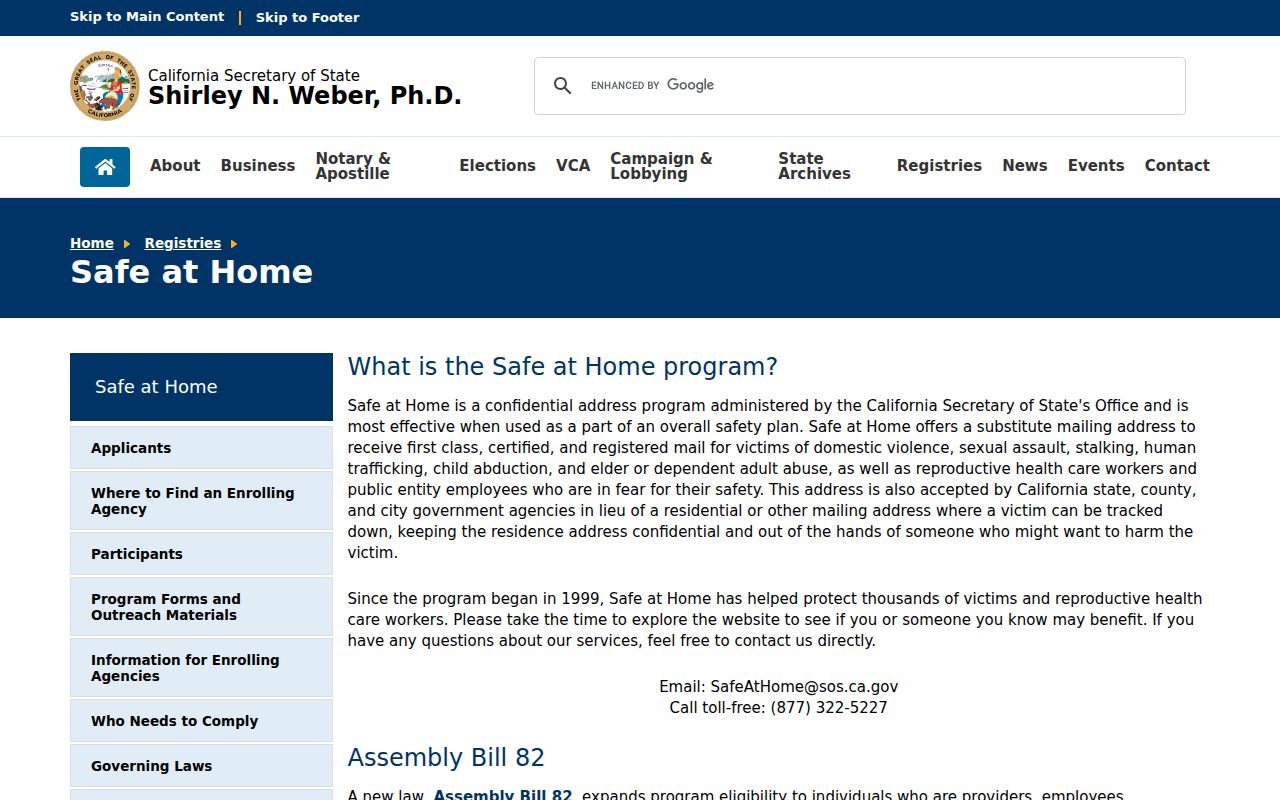 Merced neighbors Safe at Home address confidentiality program
