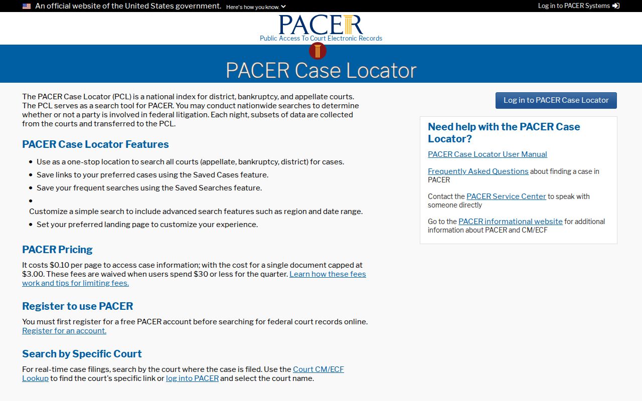 Merced resident lookup federal PACER case locator